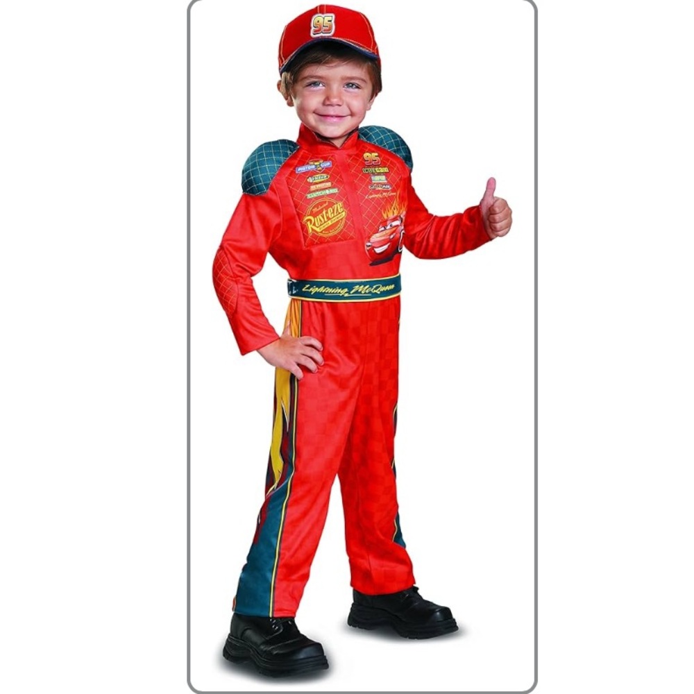 Cars Lightning McQueen kids costume Halloween driver suit movie 2T